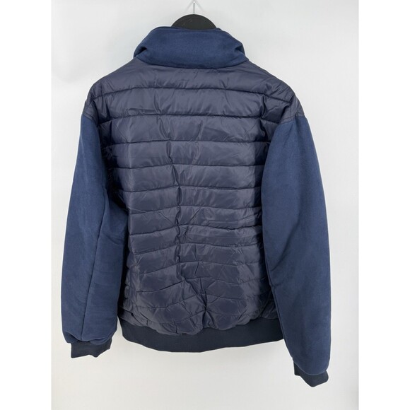 Robert Graham Men's Blue Quilted Bomber Jacket Puffer. Sz Large Floral Lining - Picture 3 of 5